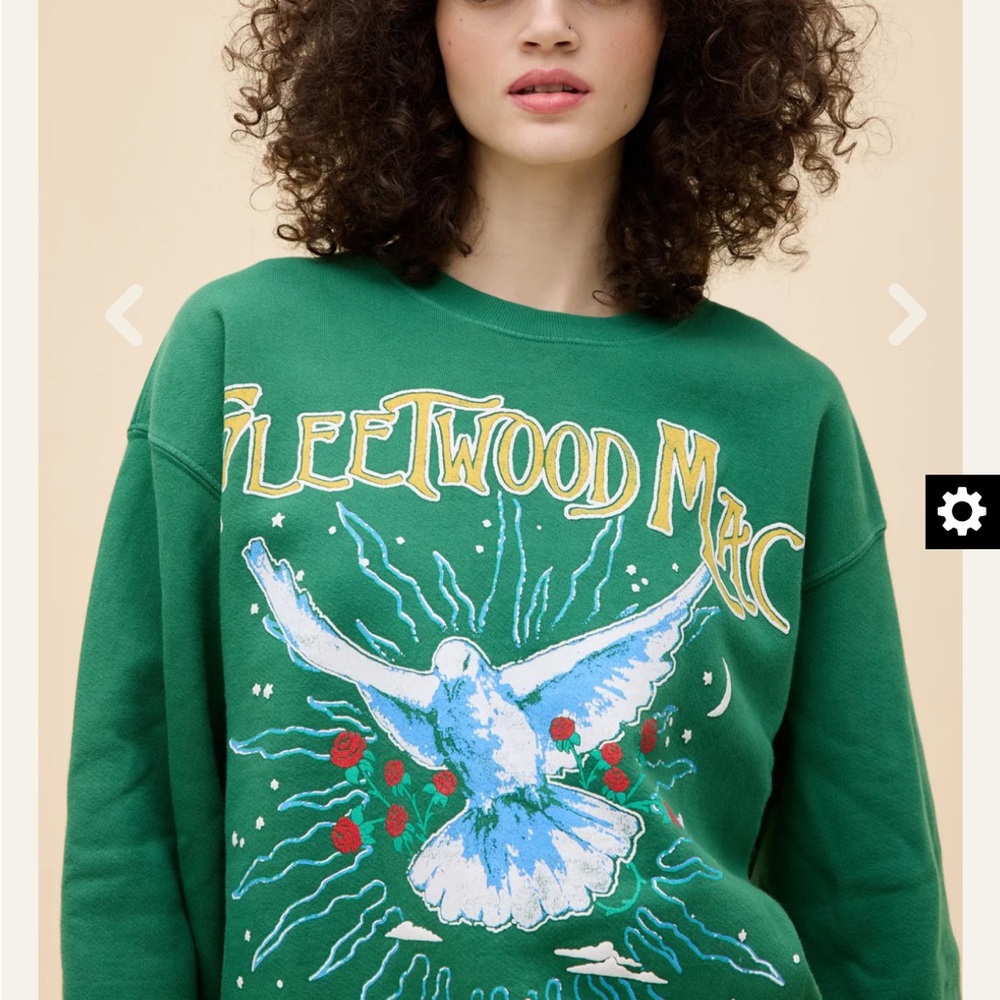 Daydreamer Fleetwood Mac Green Bird Graphic Top. NWT
